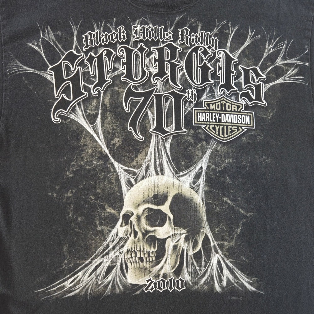 Harley-Davidson Mens Sturgis 70th Anniversary T-Shirt Medium Black Cotton Tee